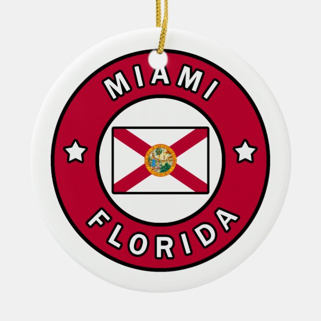 Miami Florida Keramik Ornament (Vorne)