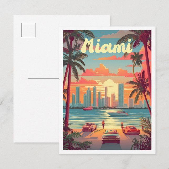 Miami Florida Kunst, Dichtung und Musik Postkarte (Vorne/Hinten)