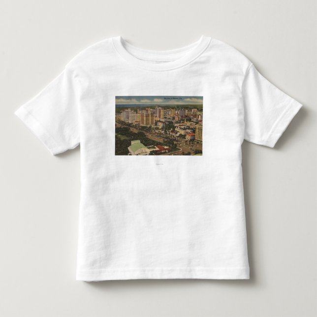 Miami, Florida - Luftaufnahme des Stadtzentrums Kleinkind T-shirt (Vorderseite)