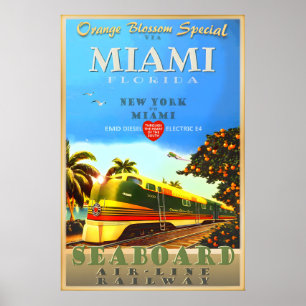 Miami Florida Orange Blossom Special Train Kunst Poster