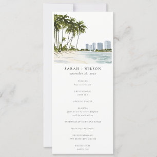 Miami Florida Palm Landscape Wedding Programm
