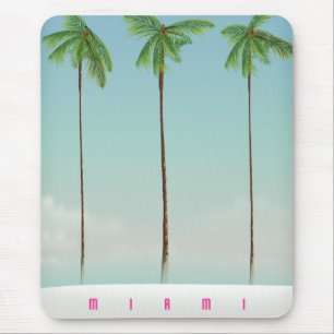 Miami, Florida Palm Reiseplakat. Mousepad