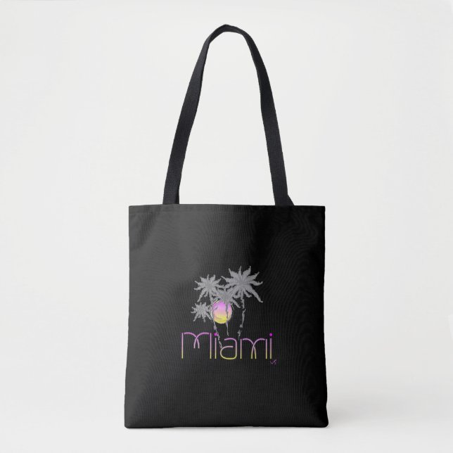 Miami, Florida, Palmen, Grau, Cool Tasche (Vorderseite)