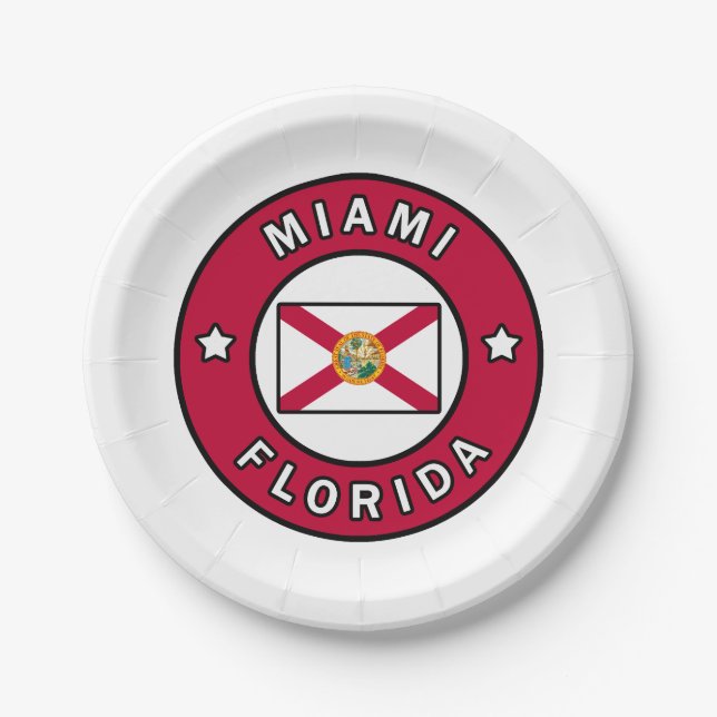 Miami Florida Pappteller (Vorderseite)