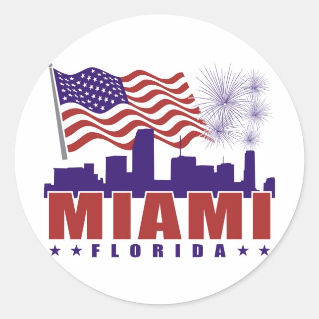 Miami Florida Patriotic Sticker (Vorderseite)