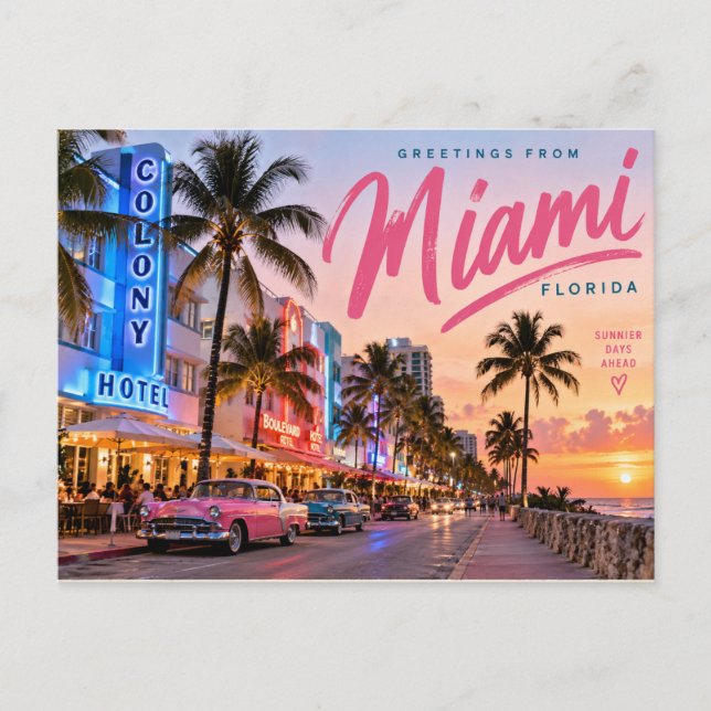 Miami Florida Postkarte (Vorderseite)