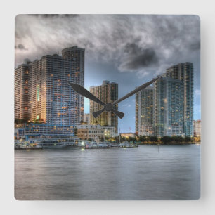 Miami, Florida Quadratische Wanduhr