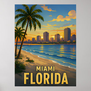 Miami Florida Reise Geschenk Poster