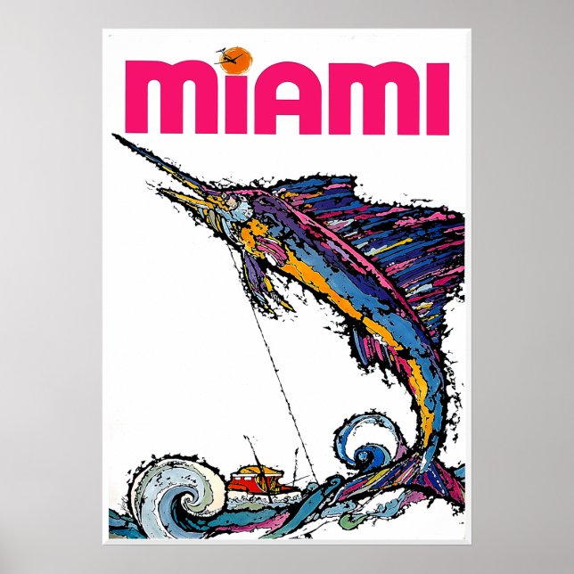 Miami, Florida Reiseplakat  Poster (Vorne)