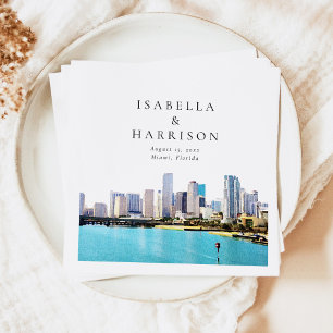 MIAMI Florida Reiseziel Skyline Hochzeit Serviette