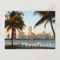 Miami Florida Skyline and Harbour At Night - USA