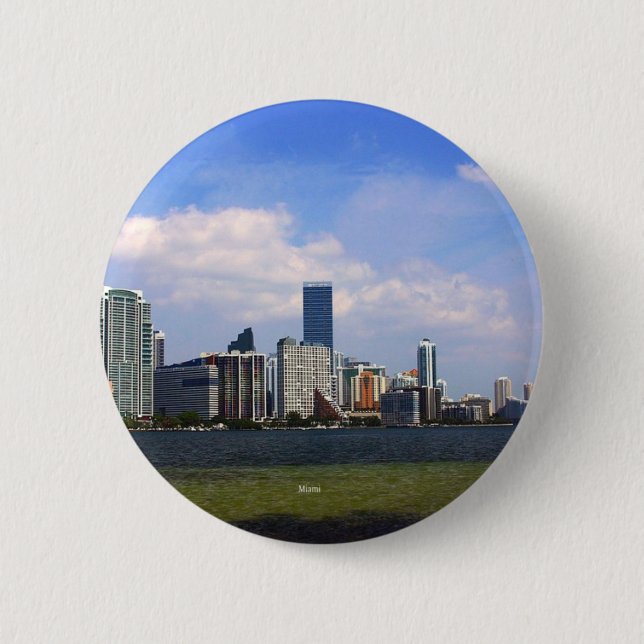 Miami Florida Skyline Button (Vorderseite)