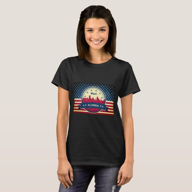 Miami Florida Skyline T-Shirt (Vorne ganz)