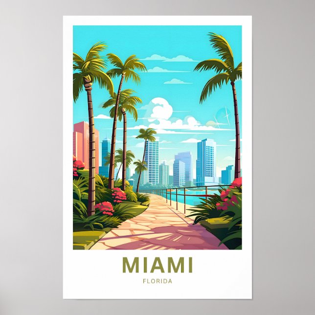 Miami Florida Travel Print Poster (Vorne)