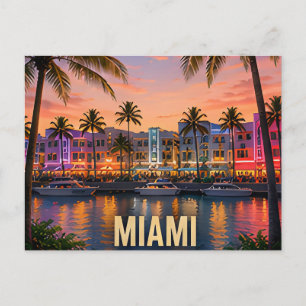 Miami Florida Tropisches Wasserfront-Reise-Geschen Postkarte