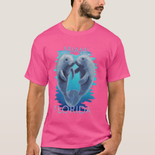 Miami Florida Urlaub Süße Manatees Seekuh T-Shirt