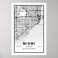 Miami Florida USA Cities Travel City Map Modern Si