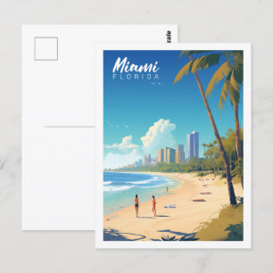 Miami Florida USA Famous Travel Place Postkarte