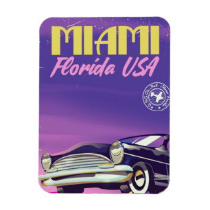 Miami Florida USA Vintage Poster Magnet