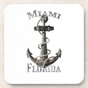 Miami Florida Vacation Nautical Anchor Segeln Getränkeuntersetzer