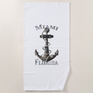 Miami Florida Vacation Nautical Anchor Segeln Strandtuch