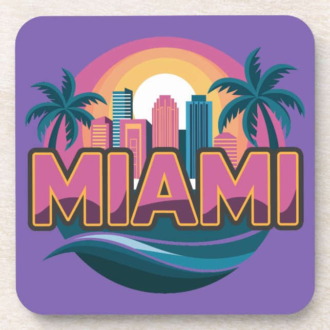 Miami Florida Vereinigte Staaten Getränkeuntersetzer (Vorderseite)