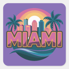 Miami Florida Vereinigte Staaten Quadratischer Aufkleber