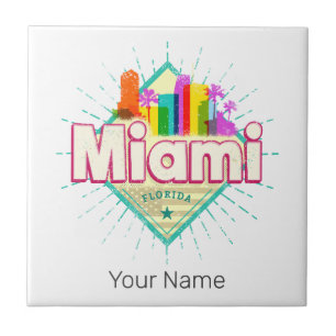 Miami Florida Vereinigte Staaten Retro-Silhouette Fliese