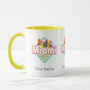 Miami Florida Vereinigte Staaten Retro-Silhouette Tasse