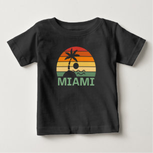 Miami Florida Vintag Palm Trees Summer Beach Baby T-shirt