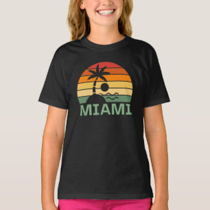 Miami Florida Vintag Palm Trees Summer Beach T-Shirt