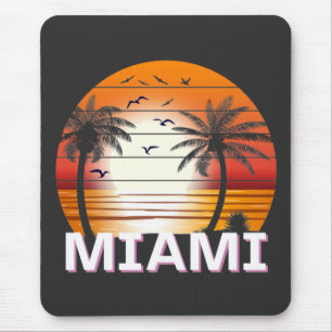 Miami Florida Vintage Palmen Sommer Strand Mousepad
