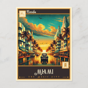 Miami, Florida Vintage Postkarte