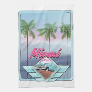 Miami Florida Vintage Reiseplakat Geschirrtuch