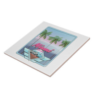 Miami Florida Vintage Reiseposter Fliese