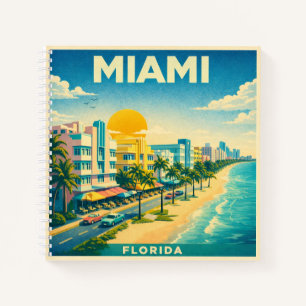 Miami Florida Vintage Reiseposter Notizbuch