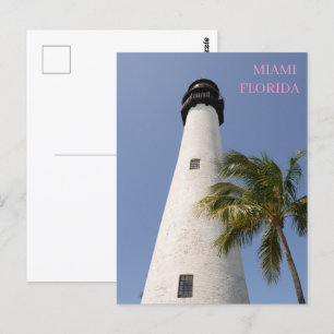Miami Florida Weißer Cape Florida Leuchtturm Postkarte