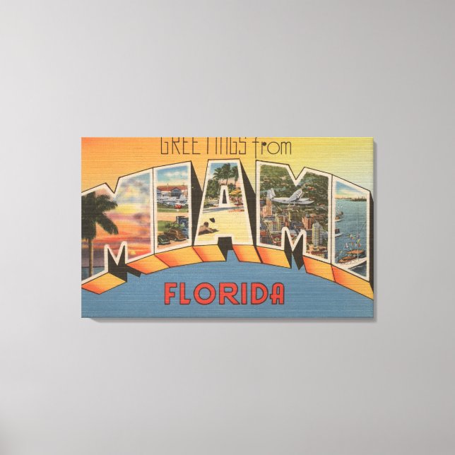 Miami, FloridaGroße BriefszenenMiami, FL 2 Leinwanddruck (Vorderseite)