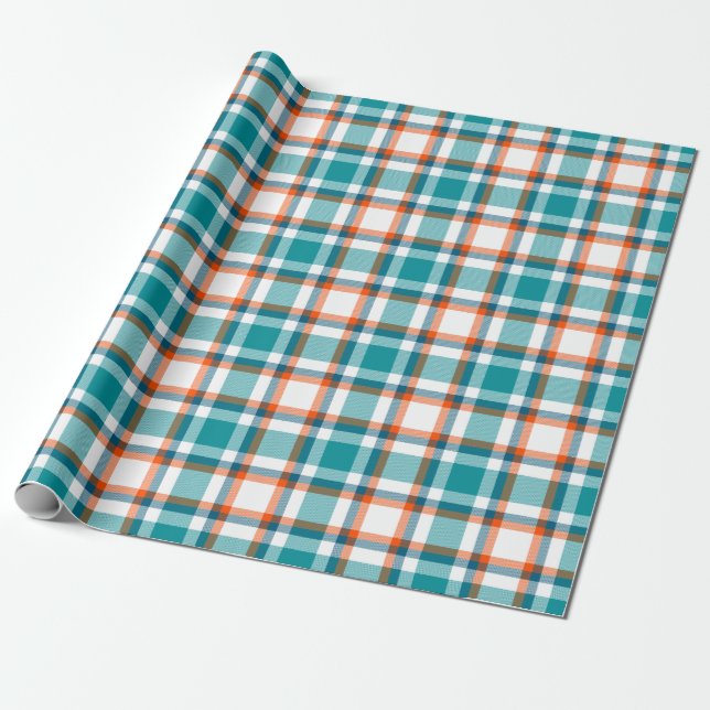 Miami Football Kariert Wrapping Paper Geschenkpapier (Ungerollt)