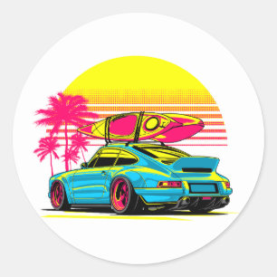 MIAMI GT SOMMER VIBES RUNDER AUFKLEBER