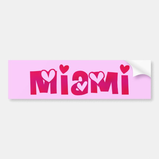 Miami im Herzen Autoaufkleber (Vorne)