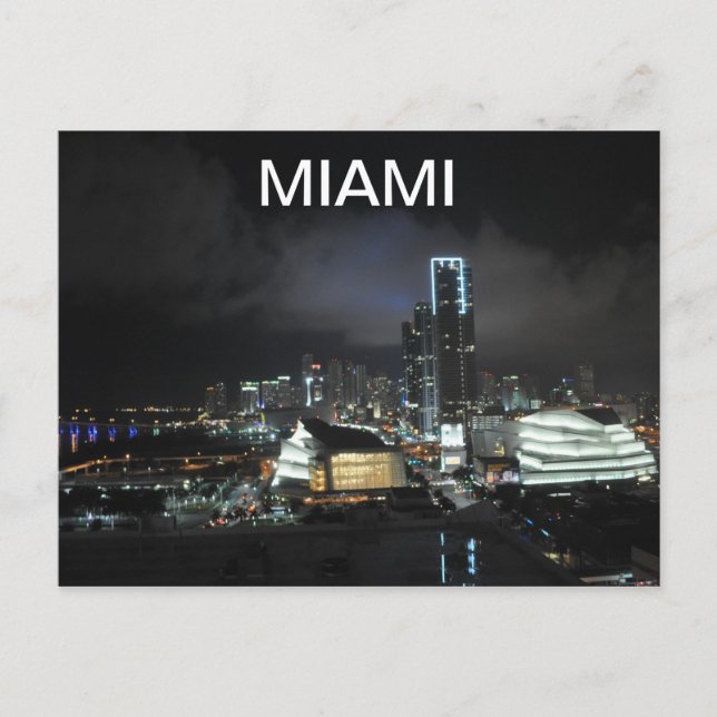 Miami in der Nacht Postkarte (Vorderseite)