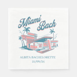 Miami-Junggeselinnen-Abschied-Retro Serviette