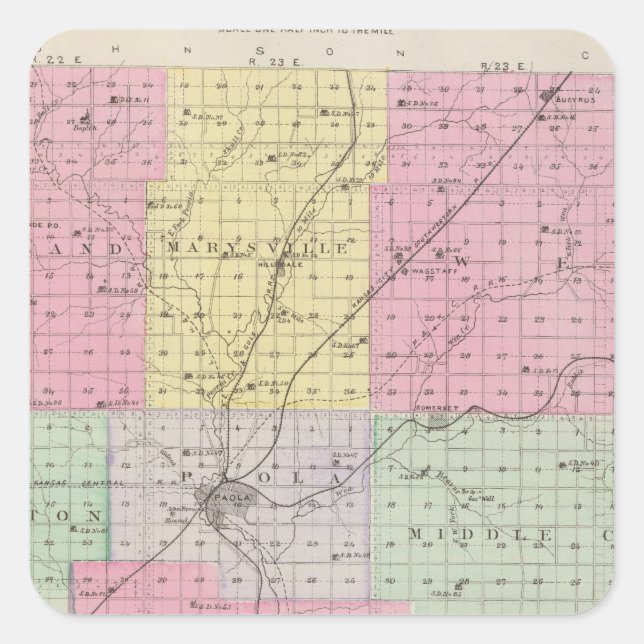 Miami Landkreis, Kansas Quadratischer Aufkleber (Vorderseite)
