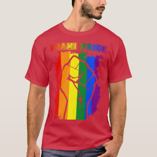 Miami LGBT Pride Monat LGBTQ Regenbogenflagge für  T-Shirt