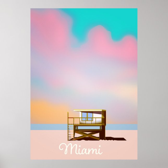Miami Lifeguard Travel poster (Devant)