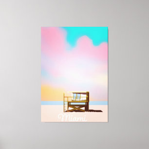 Miami Lifeguard Travel Poster Leinwanddruck