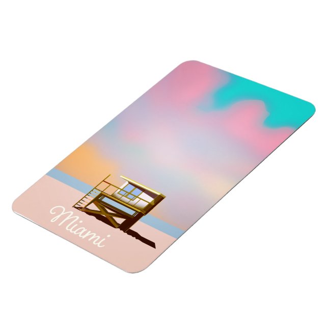 Miami Lifeguard Travel Poster Magnet (Linke Seite)