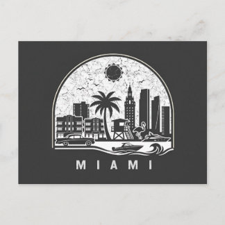 Miami  Magic- Vintage  Beach Skyline Ankündigungspostkarte