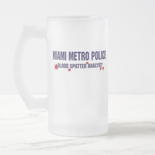 MIAMI-METRO-POLIZEI Bier-Tasse Mattglas Bierglas (Links)